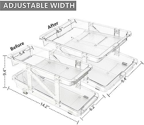 Xicennego Set of 2 Adjustable Soda Can Organizer, Clear