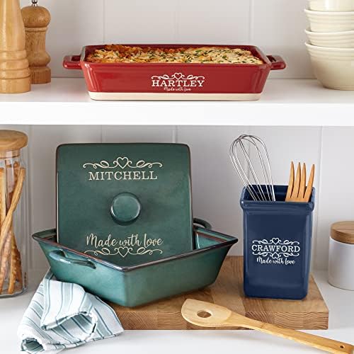 Let's Make Memories Personalized Made With Love Stoneware Casserole