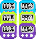 ZILLEEN Digital Kitchen Classroom Timers for Kids Cooking 6pcs Blu Grn