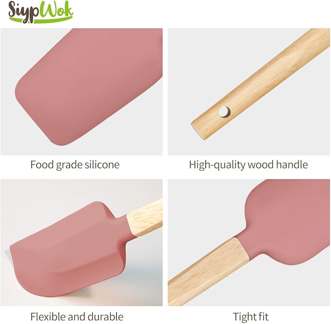 Silicone Spatula Set, Food Grade Rubber Spatula-5 Piece Nonstick Rubber Spatulas - Image 8
