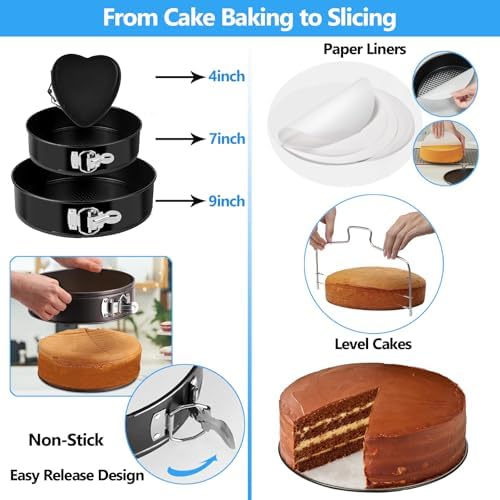 Makmeng 722pcs Cake Decorating Kit - Baking Supplies with Springform