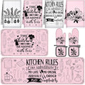 Fourluoo 10 Pcs Farmhouse Kitchen Decor Set, Soft Pink, Appealing