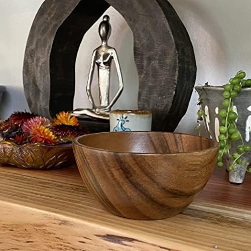 Wood Bowls, Set of 4, 5 In Solid Acacia, Snack, Dip, Dessert & Prep