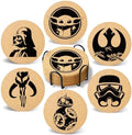Coasters for Drinks with Holder Set of 6, Star Battle Absorbent