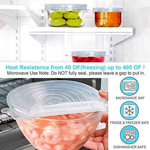 Silicone Stretch Lids, 14 PCS, 7 Sizes Reusable Bowl Covers