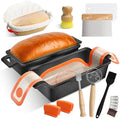 MSJGA 9×5 Inch Cast Iron Loaf Pans with Lid for Bread Baking, 2 In 1