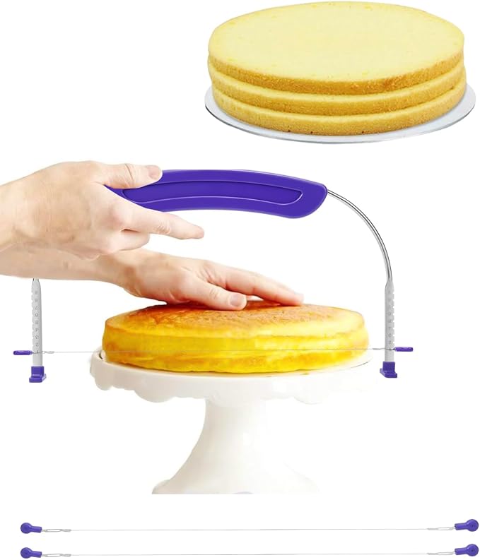 Purple Cake Cutter Slicer Leveler, Premium Food Grade Stainless Steel Cake by PROKITCHEN