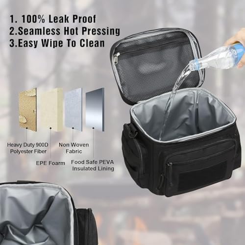 Lunch Box for Men, 12L Leakproof Tactical Lunch Bag Large Cooler for