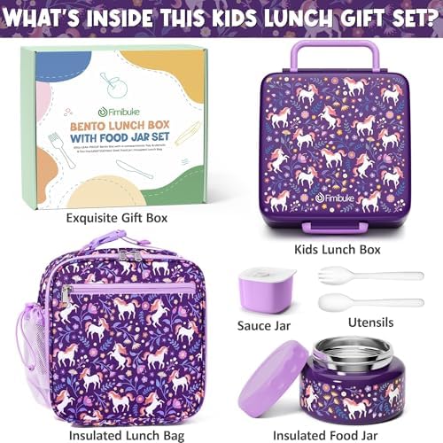 Fimibuke Kids Bento Lunch Box with Thermo