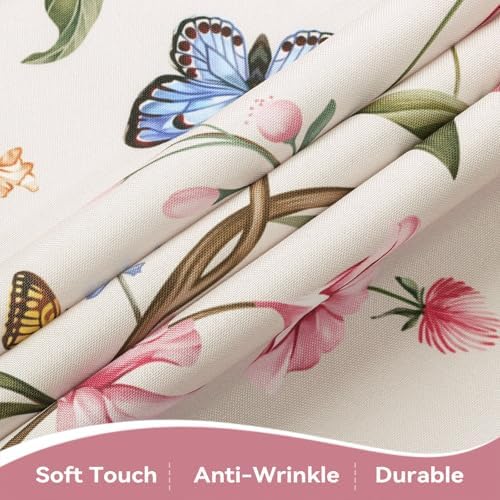 Spring Pink Flower Washable Rectangle Table Cloth 60x84inch