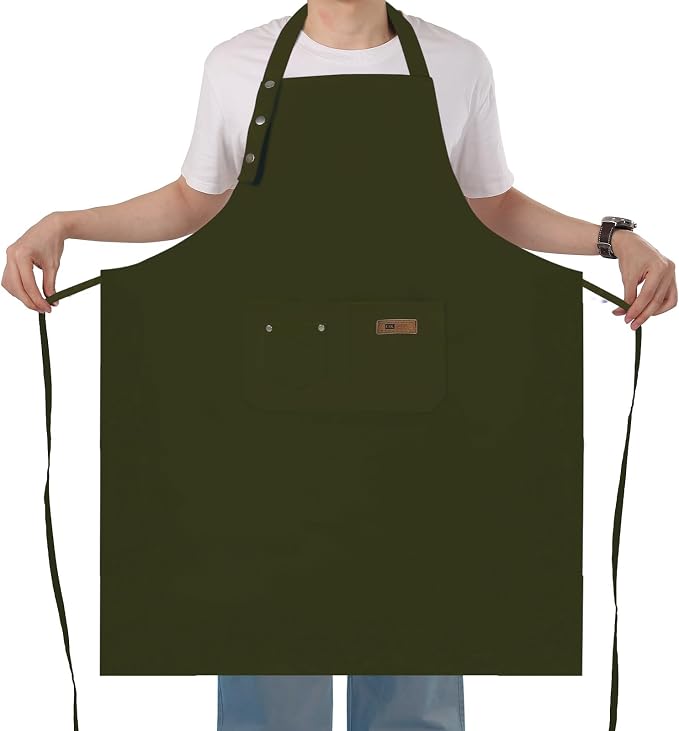 Yuubin Extra Large Aprons for Men Adjustable Button Apron by Unknown