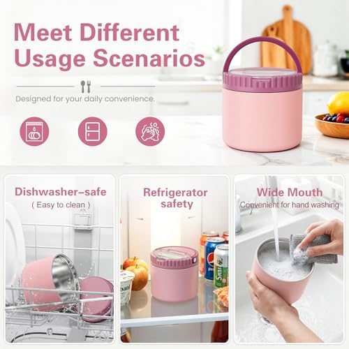 12oz Thermo for Hot Food Kids,Wide Mouth Insulated Vacuum Food