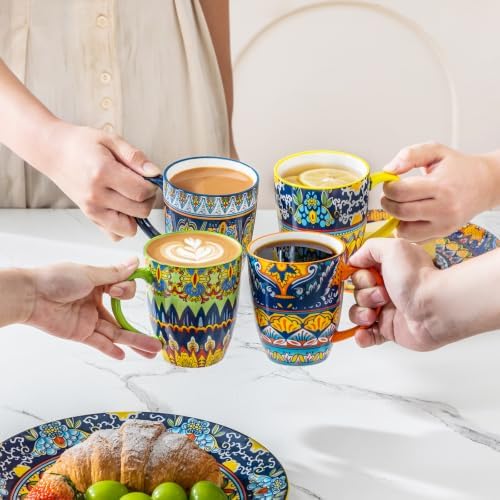 vancasso KRVI Ceramic Coffee Mugs, Set of 6, 12 oz