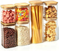 7 Pack Square Glass Storage Containers with Lids, Multi-Size Canisters