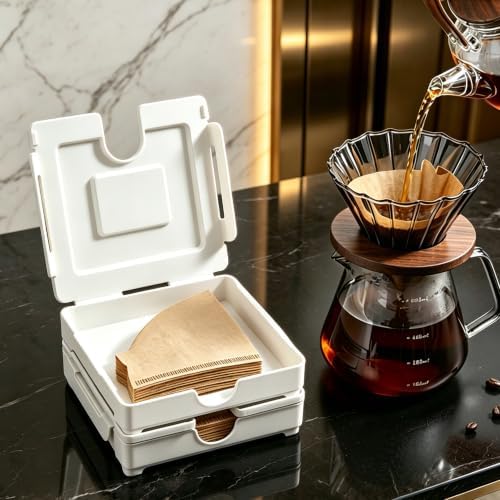 Magnetic Coffee Filter Holder White Storage Box 2 Pack