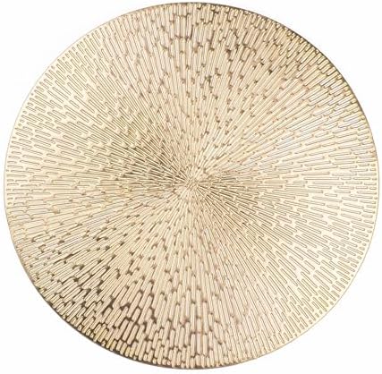 Round Placemats Gold Metallic Set of 6 Vinyl Hollow Placemats 15 Inch