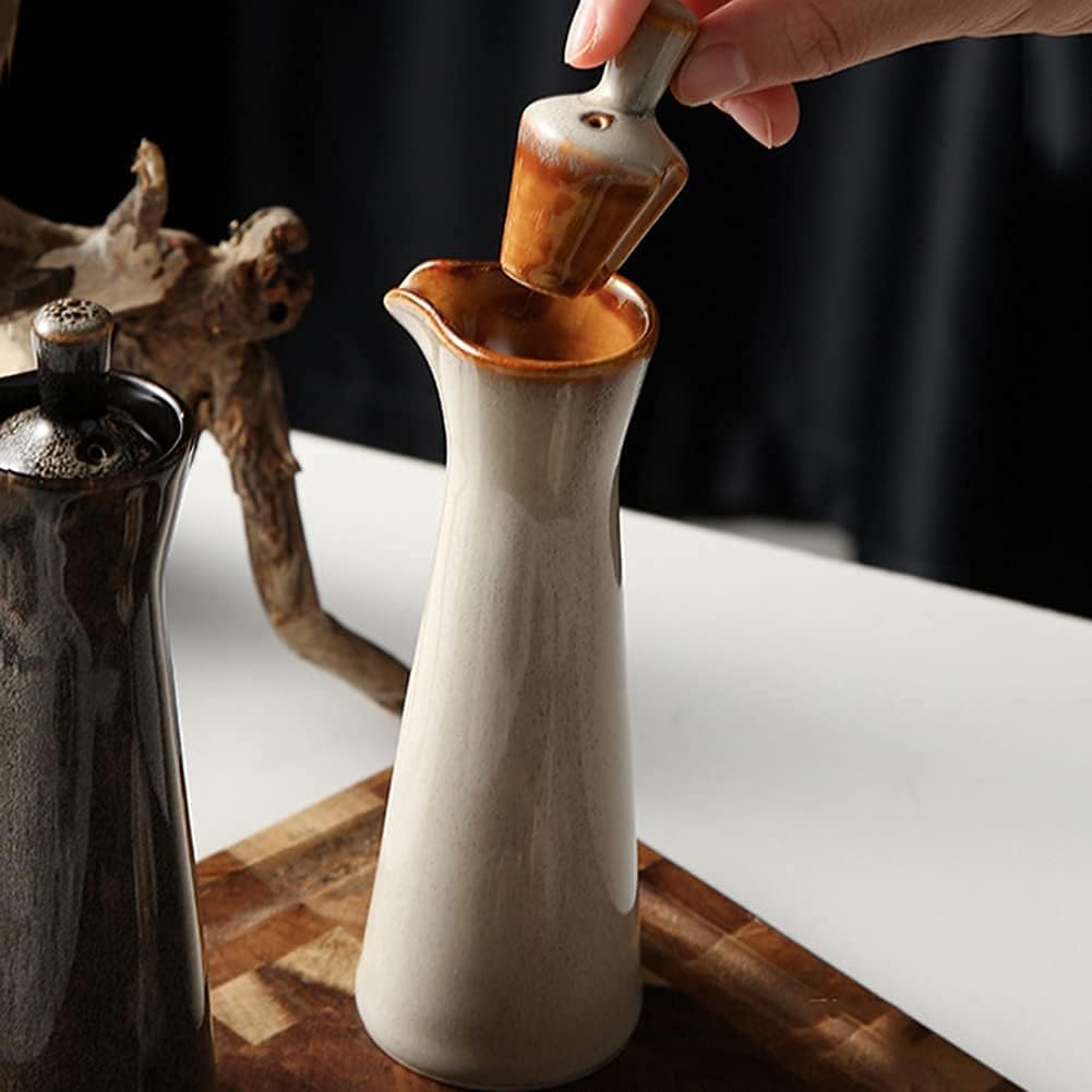 Small Ceramic Olive Oil Dispenser Bottle for Storage Of Oil, Vinegar