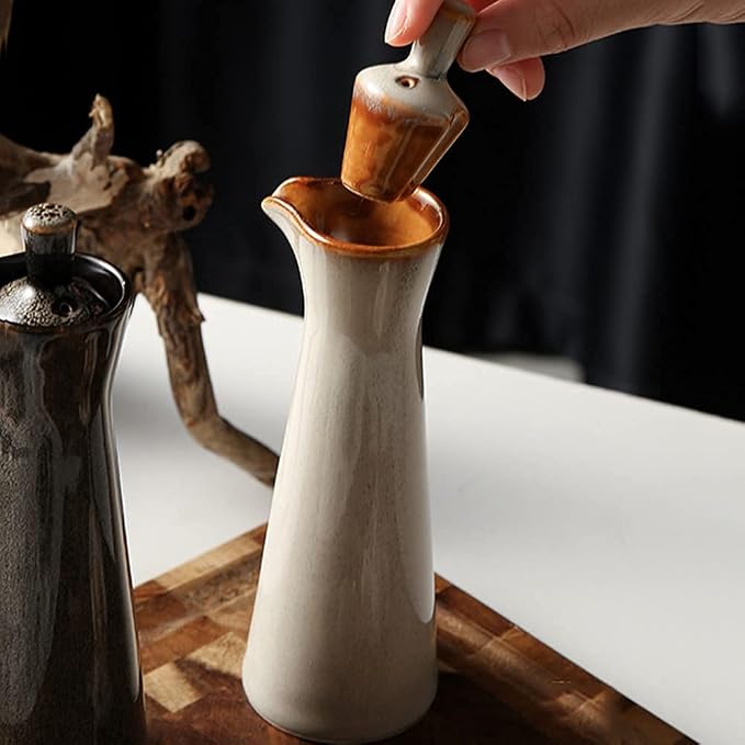 Small Ceramic Olive Oil Dispenser Bottle - Image 4