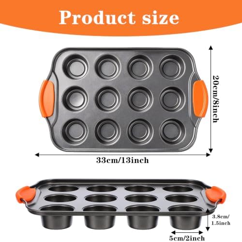 3 Pack Mini Cheesecake Pan, 12-Cup Nonstick Carbon Steel