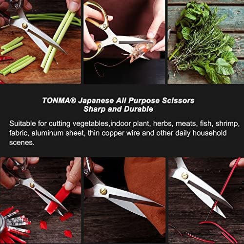 TONMA Kitchen Scissors All-Purpose, Made in Japan, Stainless Steel