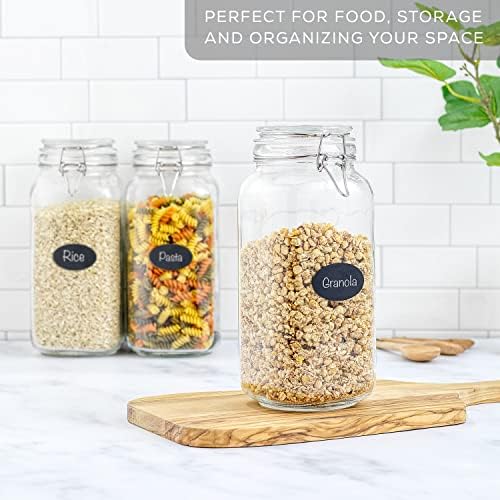 JoyJolt Airtight Glass Jars with Lids Set of 3. 78oz Glass Jar with