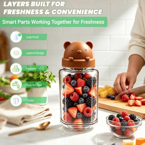 TJR Salad Pod, Leak-Proof Side Opening Salad Jar Container for Lunch