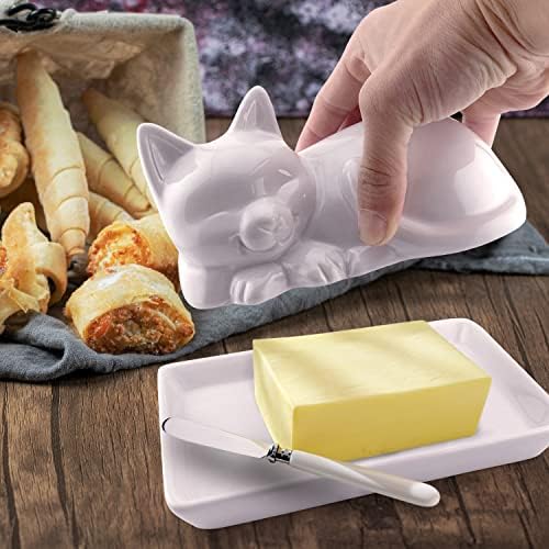 Adorable Cat Ceramic Butter Dish - Unique and Versatile Kitchen
