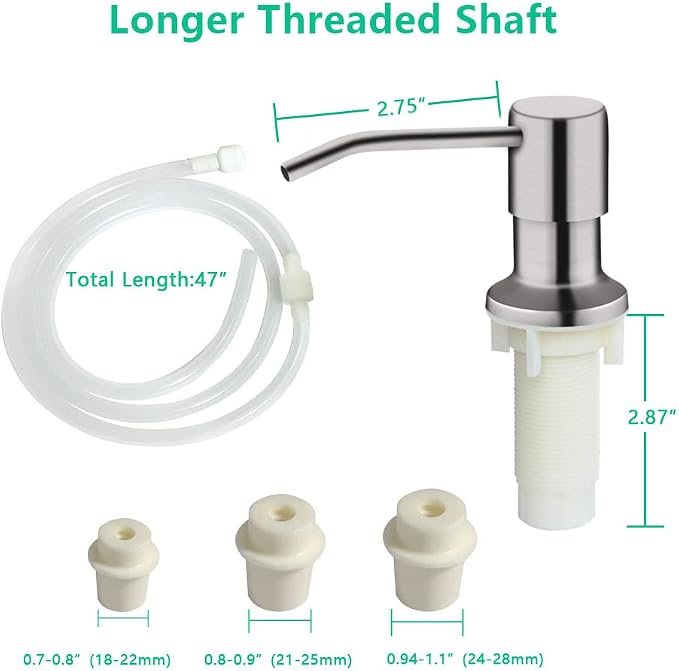 Soap Dispenser for Kitchen Sink, Built in Sink Soap Dispenser, Countertop Soap - Image 6