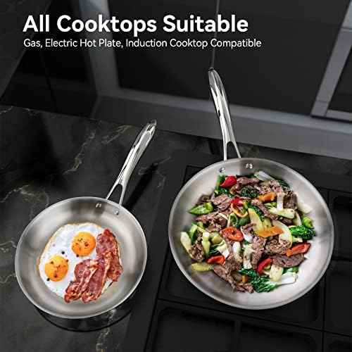 Duxtop Tri-Ply Stainless Steel Induction Cookware, 10PC Pots and Pans Set