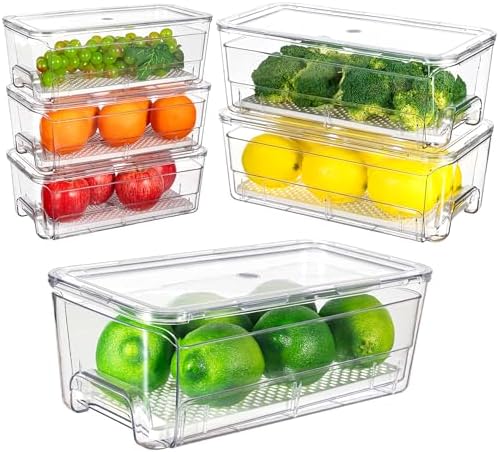 Imncya 6 Pack Clear Fridge Organizers