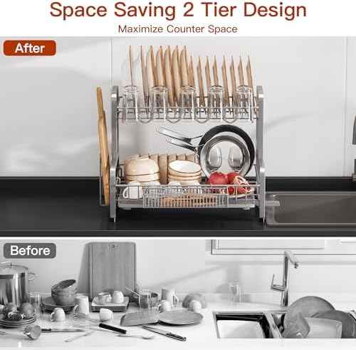 MAJALiS Dish Drying Rack with Drainboard