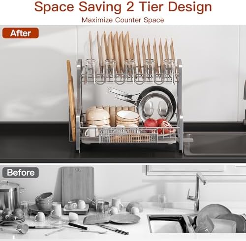 MAJALiS Dish Drying Rack with Drainboard
