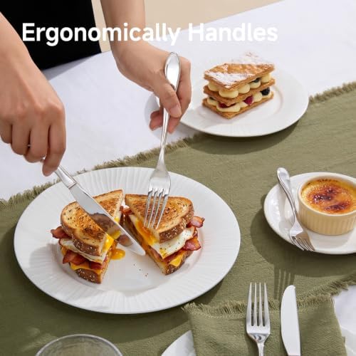KINGSTONE 20-Piece Silverware Set Service for 4, Heavy Duty Stainless