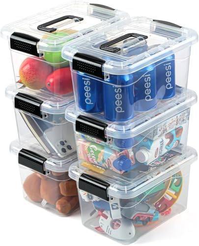 EOENVIVS Plastic Storage Bins with Lids, 6 Packs, 7 Quart