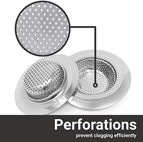 2 Pack Stainless Steel Sink Strainers, 4.5" Kitchen Drain Strainer