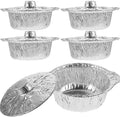 BESPORTBLE 5 Sets Disposable Aluminum Pot with Lid Round Foil Pans