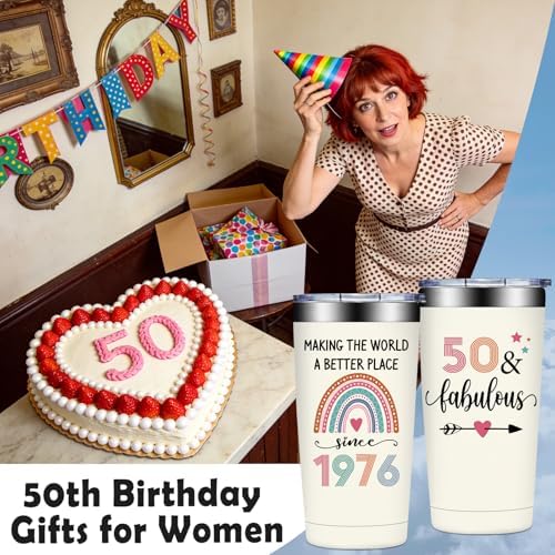 50th Birthday Gifts Her - 1976 50th Birthday Decorations for Women