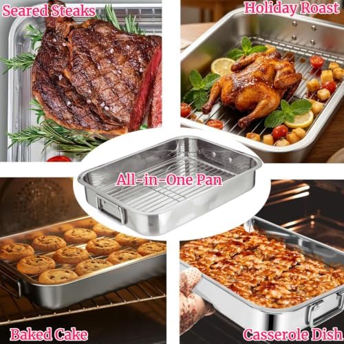 16x12 Inch Roasting Pan with Rack
