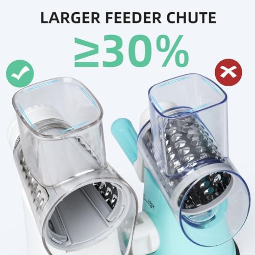 Rotary Cheese Grater Hand Crank, 5 Blades