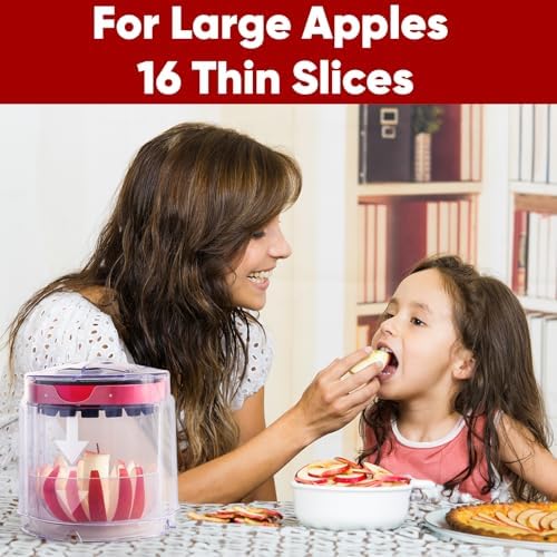 OOKUU 5.12-In Extra Large Apple Slicer Corer, 16-Blade Cutter
