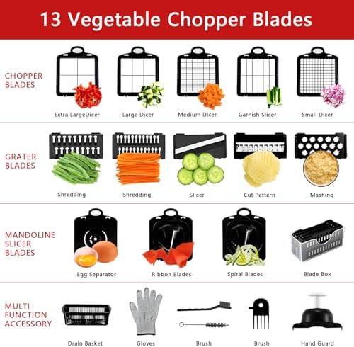 25-in-1 Vegetable Chopper with 13 Blades