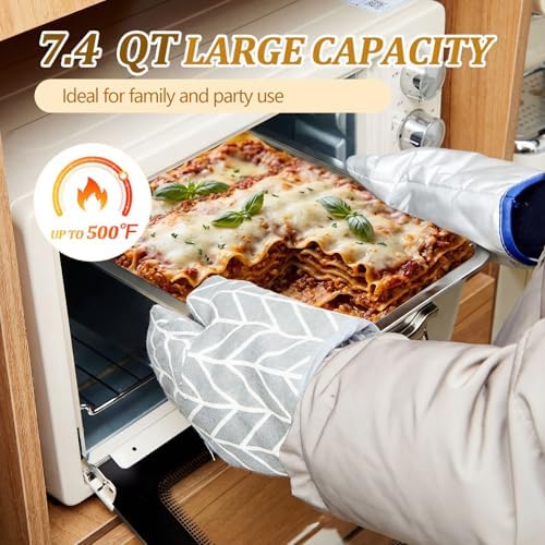 2 Pack 4 Inch Deep Lasagna Pans with Lid Rack, 14.17 x 10.63 Inch