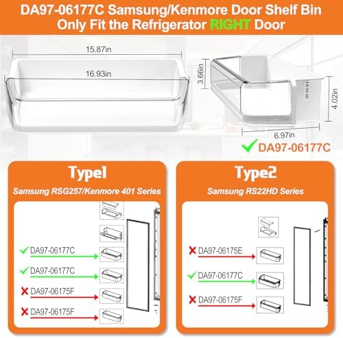 DA97-06177C Refrigerator Door Shelf Bin Compatible with Samsung