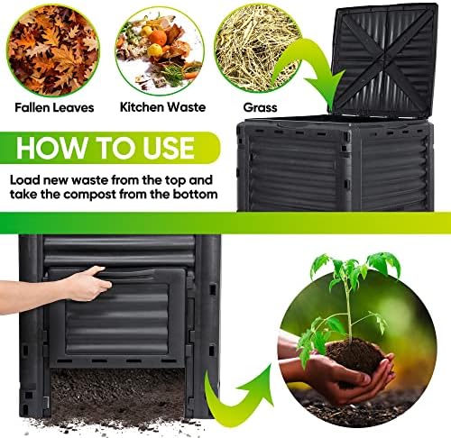 Large Outdoor Garden Compost Bin, 80 Gallon