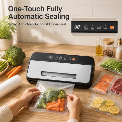Vacuum Sealer Machine with Visual Window and Built-in Cutter