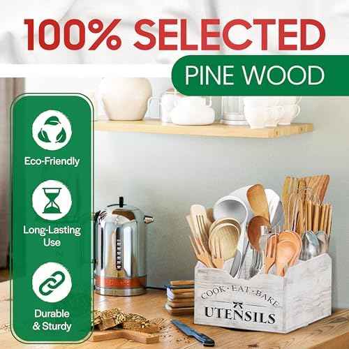 Extra-Large Kitchen Utensil Holder for Countertop-360° Rotating Base