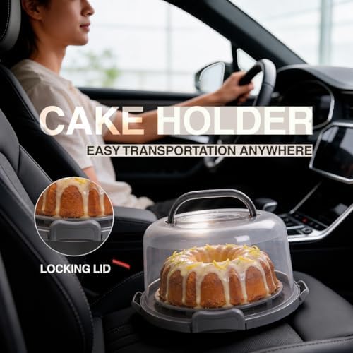 10in Buntz Cake Pan Non Stick & 12in Cake Carrier with Lid-Handle