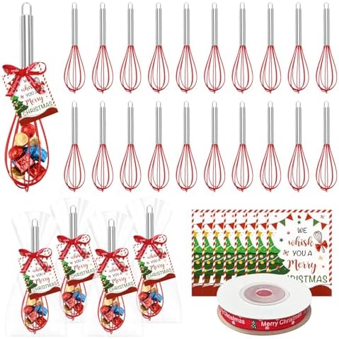 24 Sets Christmas Whisk Gift Sets Xmas Party Favors Includes 10 Inch