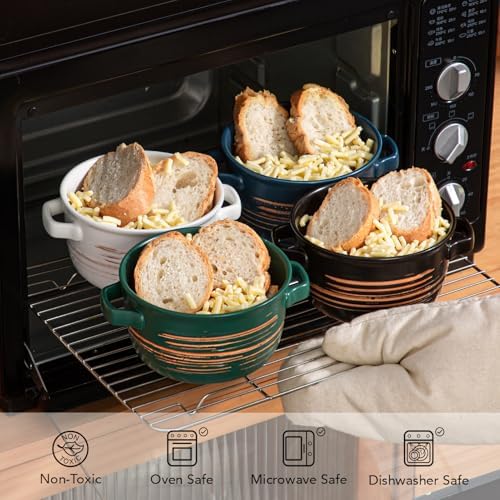 YUN TAO 32oz Large Soup Bowls with Handles, Stoneware Ceramic Deep