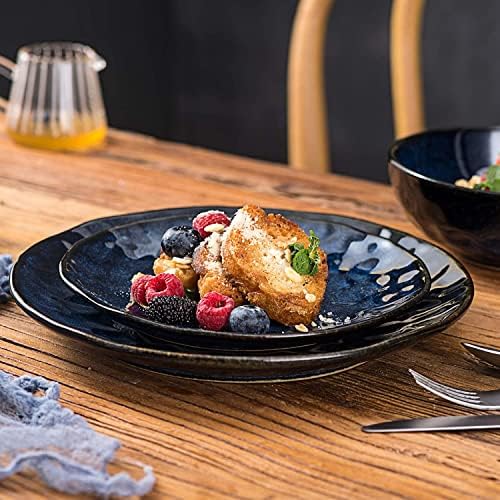 vicrays Ceramic Dessert Salad Plates, 8 Inch, Set of 6, Round